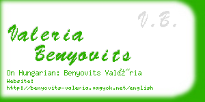 valeria benyovits business card
